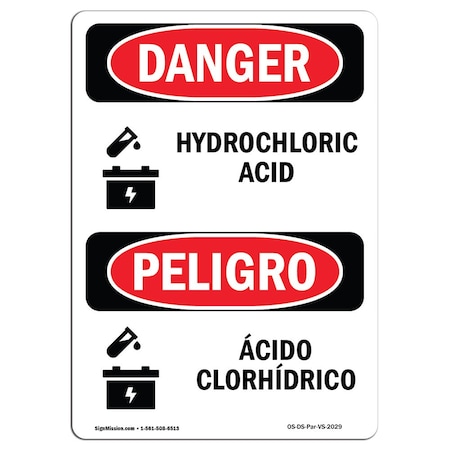 Signmission Safety Sign, OSHA Danger, 10" Height, Aluminum, VS-2029, Bilingual Spanish OS-DS-A-710-VS-2029